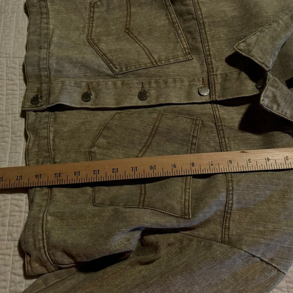 She + Sky Cropped Denim Jacket Sz L - Picture 10 of 10